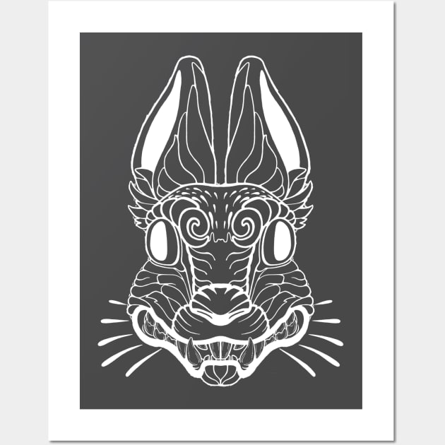 Hare mask white Wall Art by bigdipper